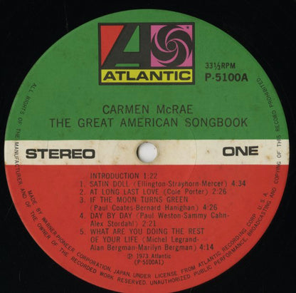 Carmen McRae / カーメン・マクレー / The Great American Songbook (P-5100)