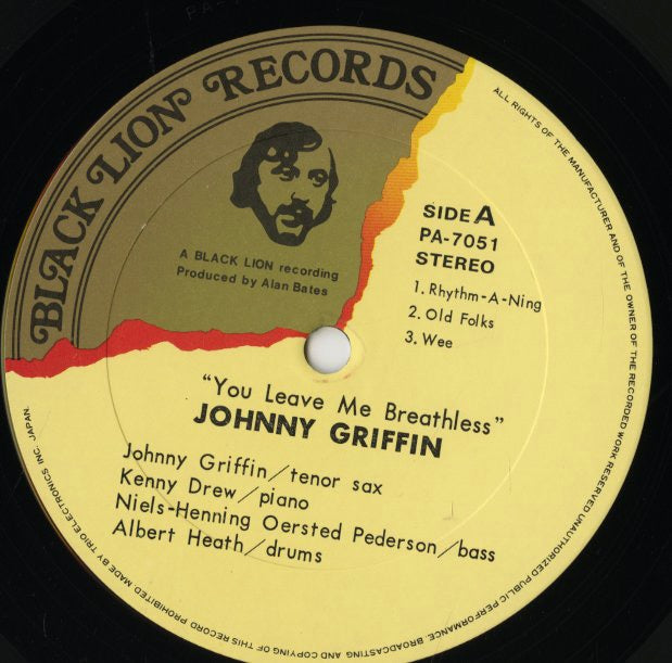 Johnny Griffin / ジョニー・グリフィン / You Leave Me Breathless (PA-7051)