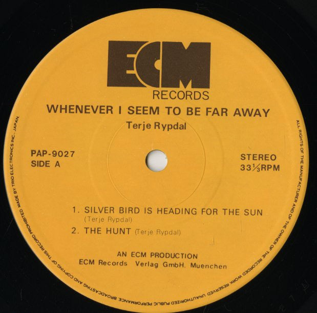 Terje Rypdal / テリエ・リピダル / Whenever I Seem To Be Far Away (PAP-9027)