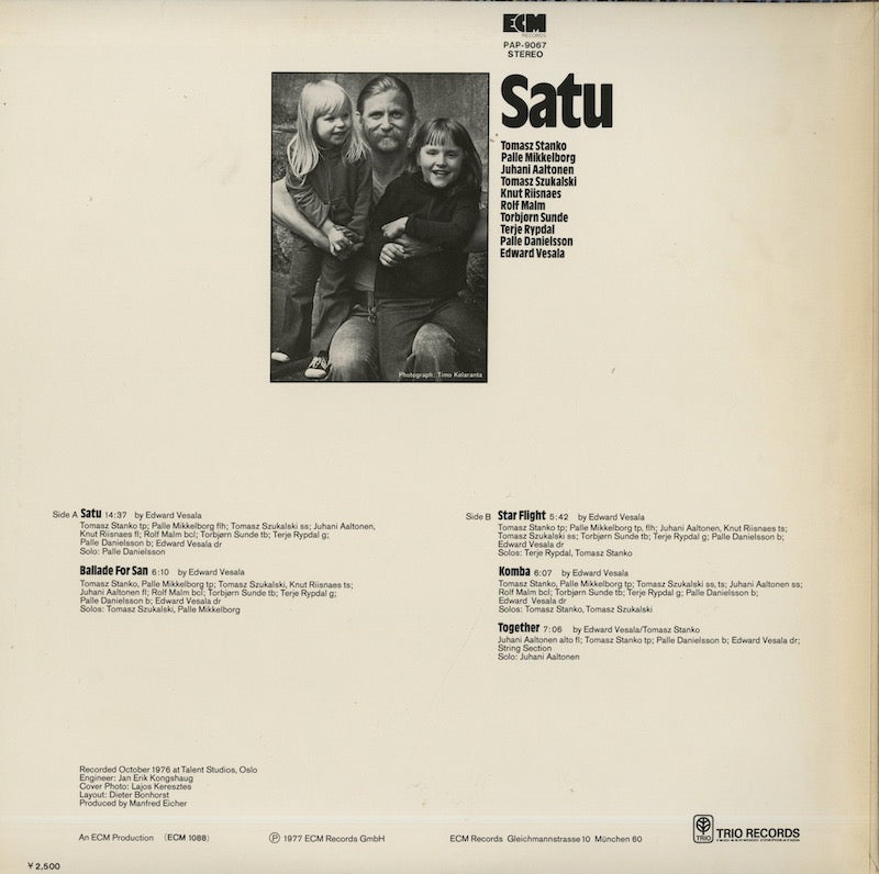 Edward Vesala / エドワード・ヴェセラ / Satu (PAP-9067)