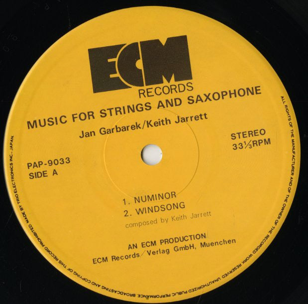 Keith Jarrett / Jan Garbarek / キース・ジャレット　ヤン・ガルバレク / Luminessence (PAP-9033)