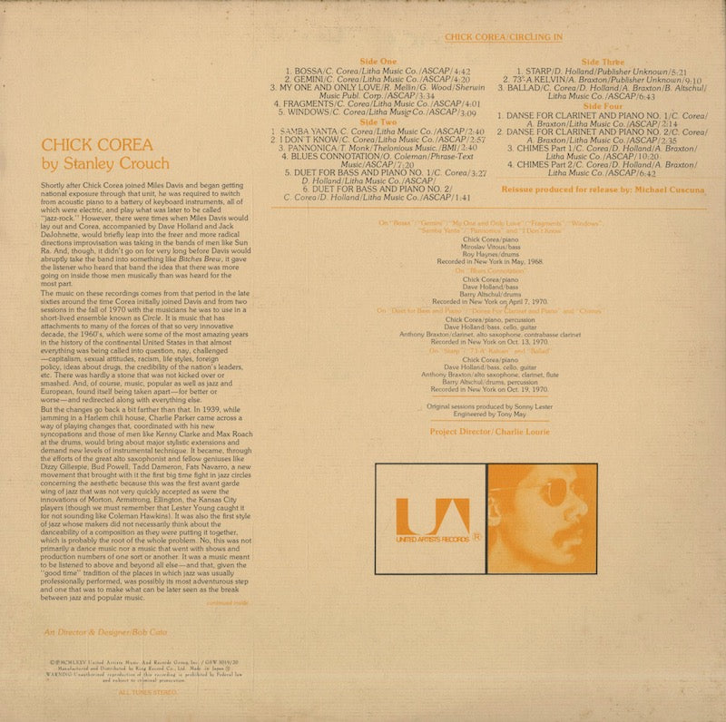 Chick Corea / チック・コリア / Circling In (GSW3019/20)