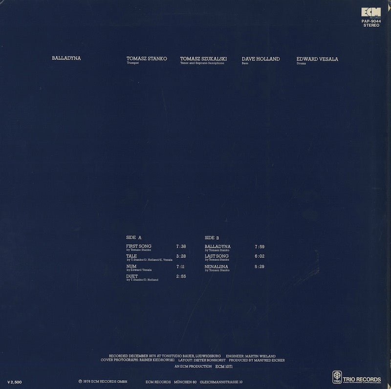 Tomasz Stanko / トーマス・スタンコ / Balladyna (PAP-9044)