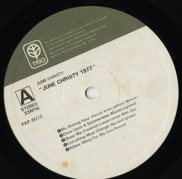 June Christy / ジューン・クリスティ / June Christy 1977 (PAP9072)
