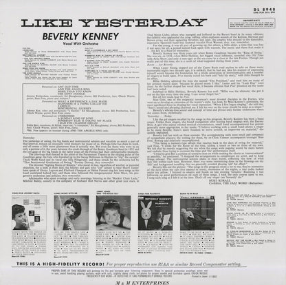 Beverly Kenny / ビヴァーリー・ケニー / Like Yesterday (DL 8948)