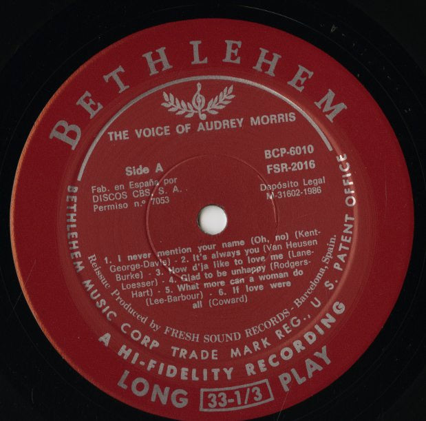 Audrey Morris / オードリー・モリス / The Voice Of Audrey Morris (FSR-2016)