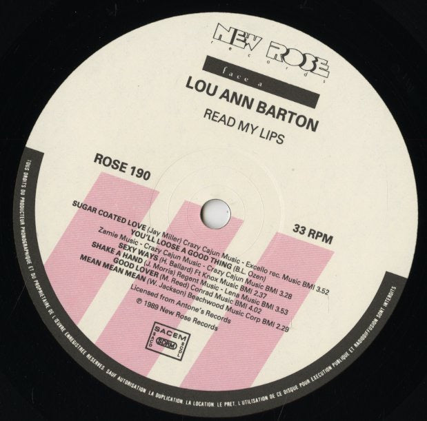 Lou Ann Barton /  ルー・アン・バートン / Read My Lips (Rose 190)