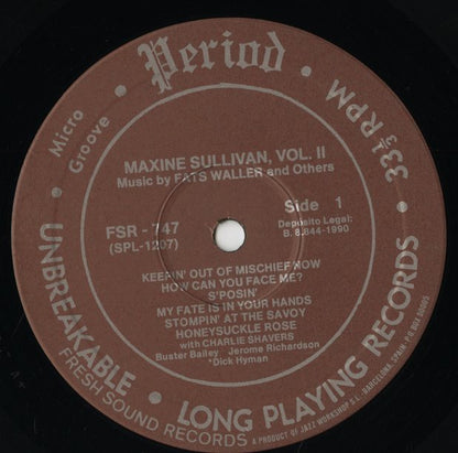 Maxine Sullivan / マキシン・サリヴァン / Leonard Feather Presents Maxine Sullivan, Vol. II (FSR-747)