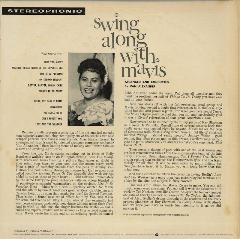 Mavis Rivers / メイヴィス・リヴァース / Swing Along With Mavis (P-6162R)