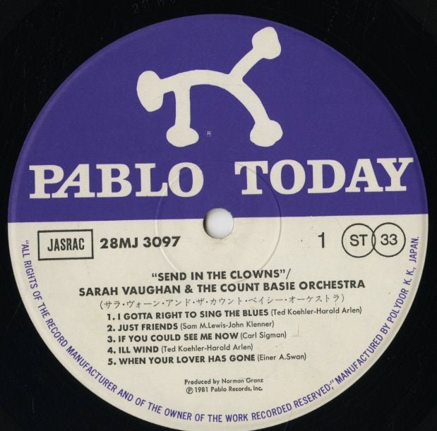 Sarah Vaughan / サラ・ヴォーン / Send In The Clowns (28MJ 3097)