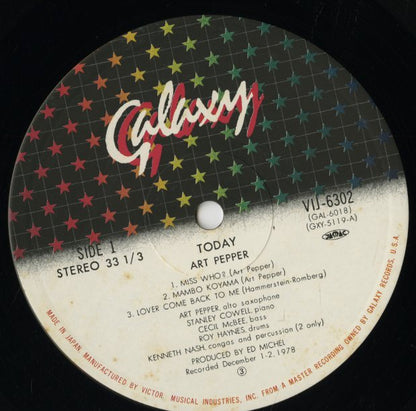 Art Pepper / アート・ペッパー / Today (VIJ-6302)