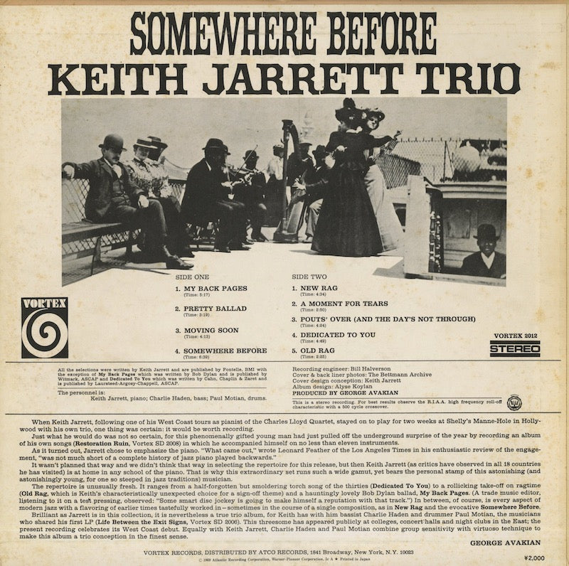 Keith Jarrett / キース・ジャレット / Somewhere Before (P-6119A)