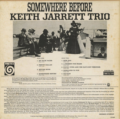 Keith Jarrett / キース・ジャレット / Somewhere Before (P-6119A)