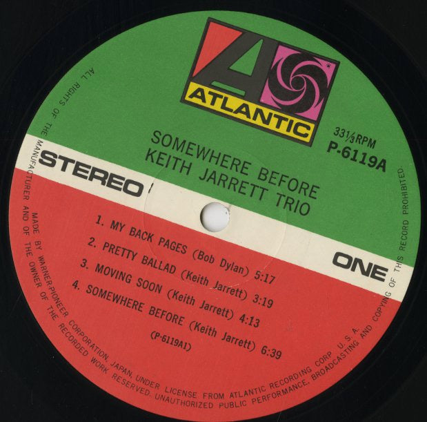 Keith Jarrett / キース・ジャレット / Somewhere Before (P-6119A)