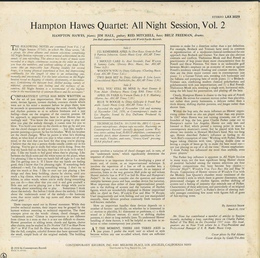 Hampton Hawes / ハンプトン・ホーズ / All Night Session! VOL.2 (LUX 3029)