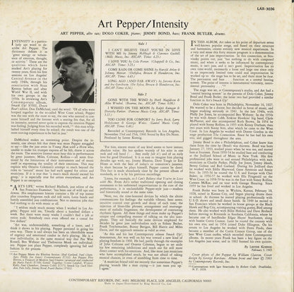 Art Pepper / アート・ペッパー / Intensity (LAX-3036)