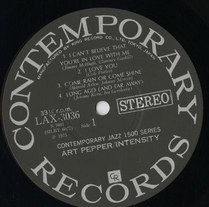 Art Pepper / アート・ペッパー / Intensity (LAX-3036)