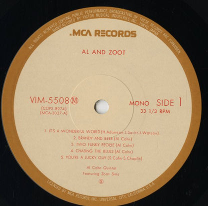 Al Cohn / アル・コーン / Al And Zoot (VIM-5508(M))